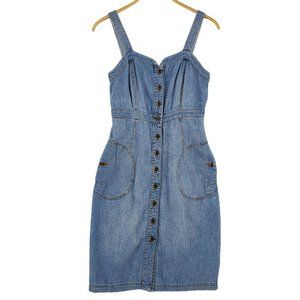 Pilcro And The Letterpress Blue Denim Chambray Button Up Dress